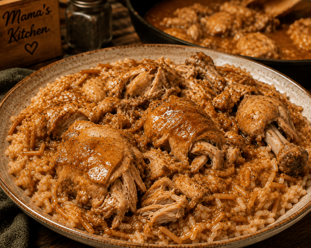 Mama's Warm Orange Chicken served over rice