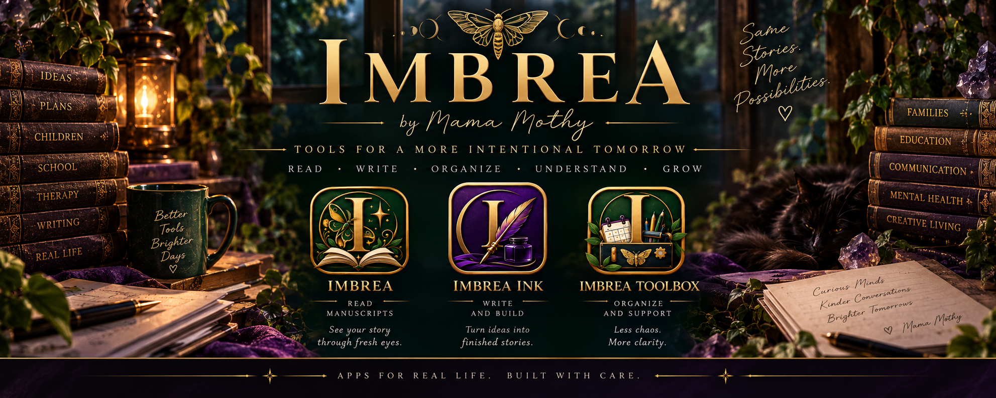 Imbrea by Mama Mothy — Tools for a More Intentional Tomorrow. Read, Write, Organize, Understand, Grow. Featuring Imbrea, Imbrea Ink, and Imbrea Toolbox.